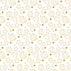 Ramadan Kareem gold pattern in Muslim style on a white background. Vector holiday illustration. Greeting card. Holiday wrapping paper.