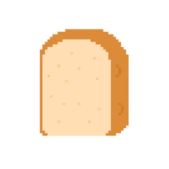 Design Illustration of Bread in Pixel Art