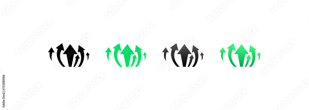 Poster arrows up icons. different styles, up arrow icon design. vector icons