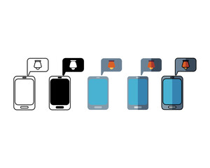 Flat design Collection sets icon of Handphone notification sign . Simple Phone ringing collection in flat style for website,app,and games, vector illustration flat design
