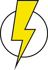 Flash lightning bolt icon. Electric power symbol. Power energy sign. High voltage warning sign, symbol. Caution electric shock. Vector illustration