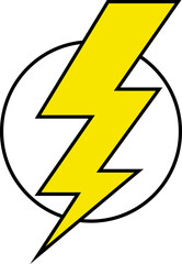 Flash lightning bolt icon. Electric power symbol. Power energy sign. High voltage warning sign, symbol. Caution electric shock. Vector illustration