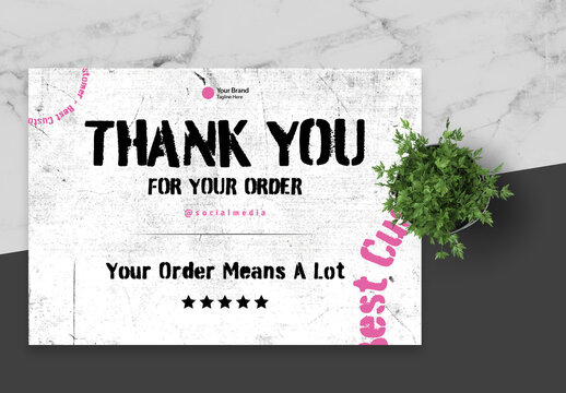 White and Pink Grunge GreetingsCard