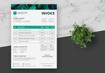 Grey and Green Natural Invoice