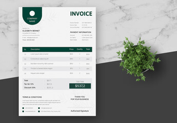 Grey and Green Natural Invoice