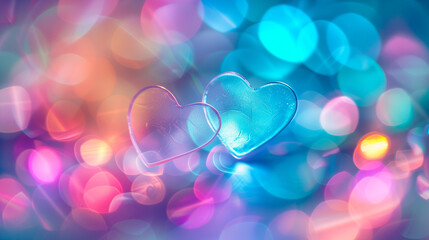 A heart-shaped light with a soft and cute light. Image of Valentine's Day and White Day.