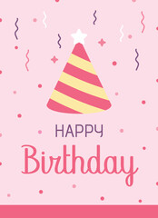 Happy birthday greeting card design, wishing happy birthday template