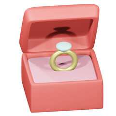 Wedding ring in a box