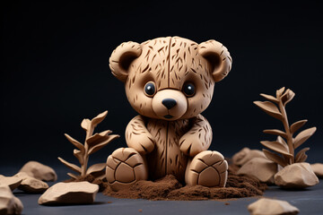 Cute Teddy Bear 3D Illustration