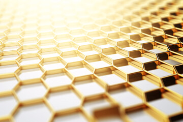Gold Honeycomb Network Connection Concept