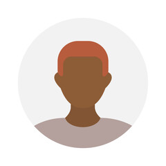 Empty face icon avatar with red hair. Vector illustration.