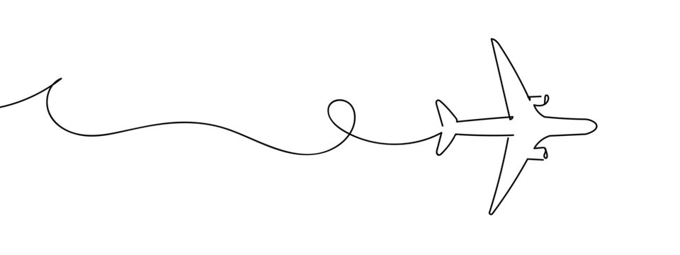 recommend clip art: airplane line art style vector with transparent background.