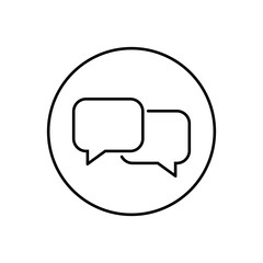 Chat bubble line icon vector on circle line
