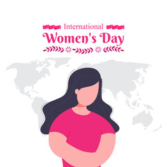 Vector illustration of International Womens Day social media feed template