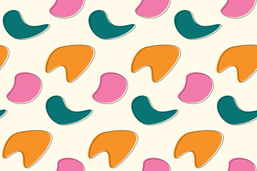 Colorful abstract organic blob shapes pattern illustration. Irregular round blot form graphic element. doodle drops collection.