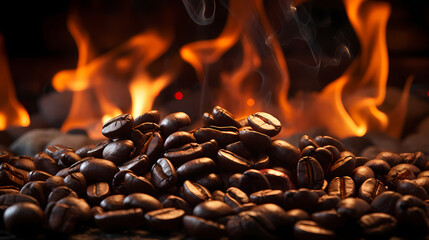 Coffee top view commercial photography, top down view with space for text