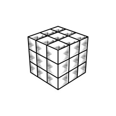 Cube tones line art logo