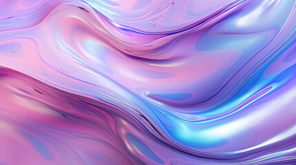 Obraz premium Holograficzna tapeta opalowa - technika i sztuka. Różowe, fioletowe i niebieskie odcienie tła cieczy o nieregularnych kształtach.