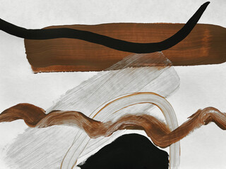 Black and brown modern background. Abstract art painting.