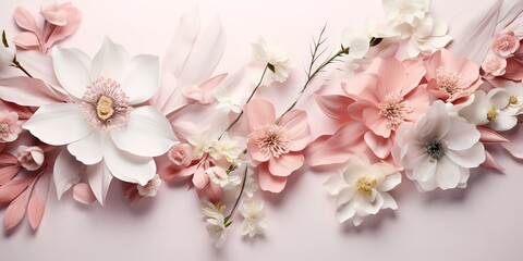 Fototapeta na wymiar paper art flower arrangements