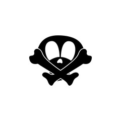 Skull black and white logo icon