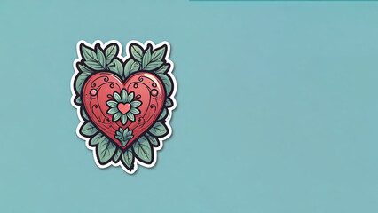 Sticker style heart drawing