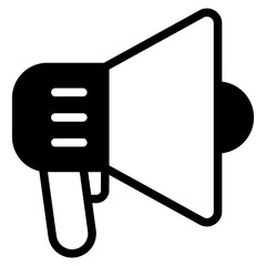 Megaphone icons set. Electric megaphone symbol with sound. Loudspeaker megaphone icon