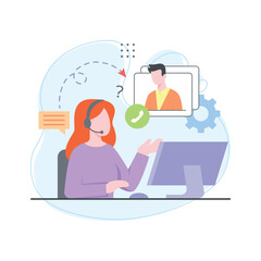 Grab this beautifully designed icon of customer care center, online customer support