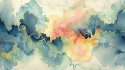 An abstract representation of a mind's tranquility in a watercolor wash of Grow Your Own colors