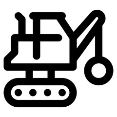 demolition ball vector outline icon