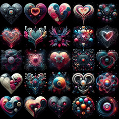 Heart shape design with 3d render and beautiful effect