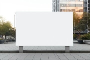 White blank advertising billboard. street mockup panel, a large billboard in a city.AI generated