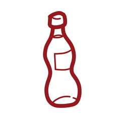 Soda Bottle vector illustration flat design line art