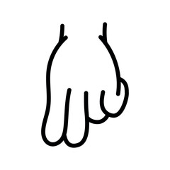 Cartoon gesture line icons set. Character hand.