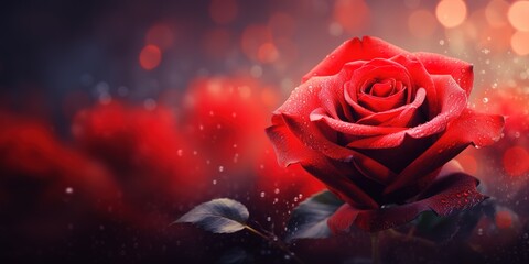 very beautiful red roses on a red background