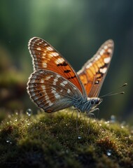 Fototapeta premium butterfly on a leaf