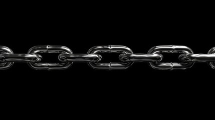 Fototapeta premium Closeup strong metal chain on a black background