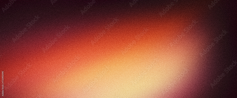 Sticker dark grainy texture background yellow orange glowing abstract color gradient wave shape brown backdr