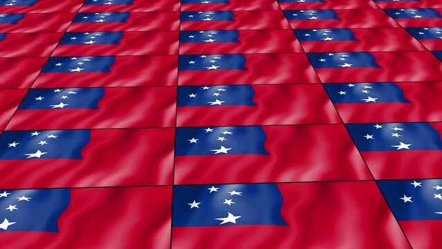 Samoa flag wave 3d rotating view animated wallpaper background
