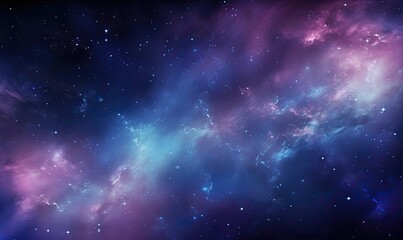 Obraz na płótnie Canvas A Celestial Symphony: Stars and Clouds Unite in a Vast, Enchanting Space