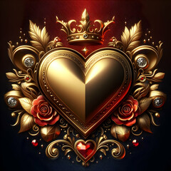 Heart shape design with 3d render and beautiful effect