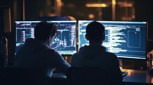 Programmers sit in front of the computer and write the source code and make changes to it
