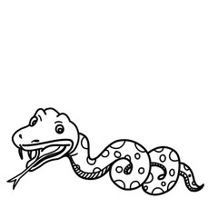 Doodle Cartoon Snake 