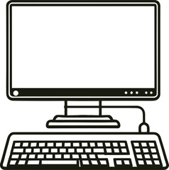 Outline vector illustration for laptop with keyboard or mouse  Isolated on transparent background generated by Ai
