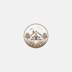 Farmhouse icon logo design vector