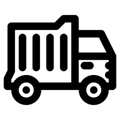 dump truck vector outline icon