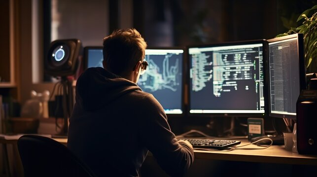 Programmers sit in front of the computer and write the source code and make changes to it