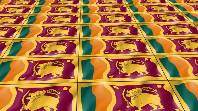 Sri Lanka flag wave 3d rotating view animated wallpaper background