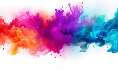 Fototapeta premium a swirl of ink paint wallpaper, light blue, magenta pink and orange on dark background, abstract water shape pattern, modern 3D backdrop