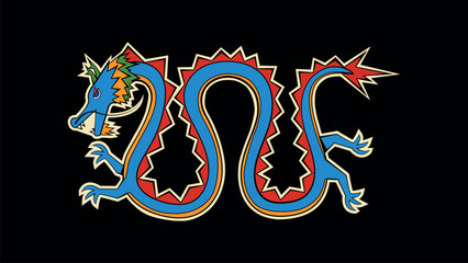 Detailed dragon patch illustration featuring vibrant colors and intricate designs. Ideal for clothing embellishments, accessories, and fantasy-themed projects. High-quality, eye-catching artwork